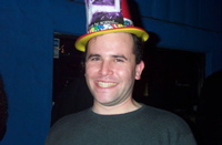 Josh loves celebrating new years. At the Odeon, San Francisco, 2002