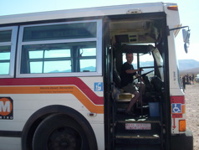 Josh in his Bus