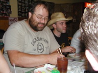Josh and Uncle Ira at Sushi during Blackhat 2004